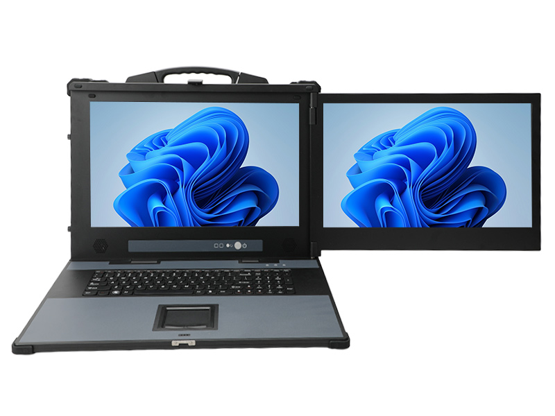 下翻雙屏加固便攜式計算機,戶外防塵工業(yè)現(xiàn)場運維主機,野外數(shù)據(jù)采集電腦,DTG-1427ZD-JH420MA