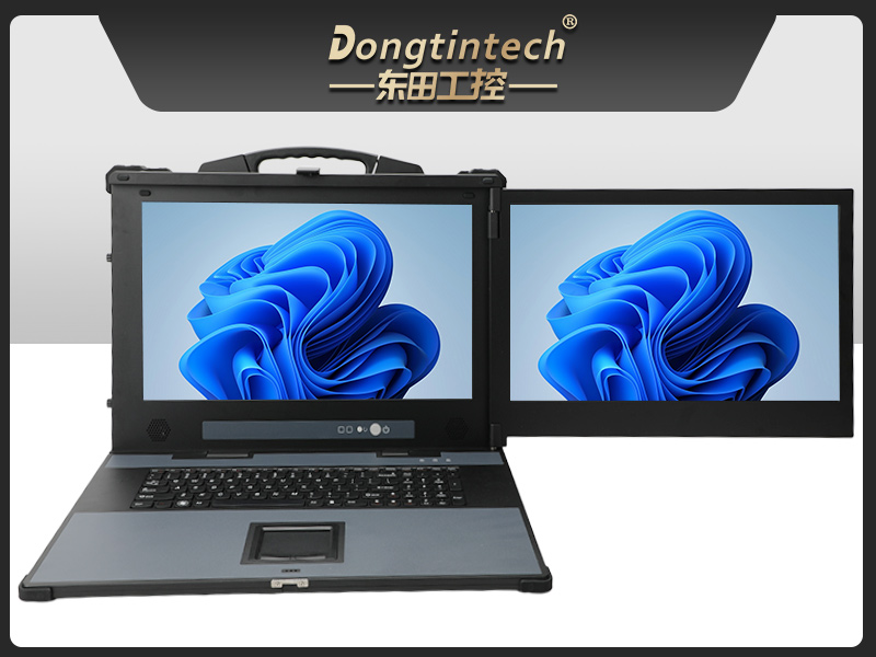 下翻雙屏加固便攜式計算機,戶外防塵工業(yè)現(xiàn)場運維主機,野外數(shù)據(jù)采集電腦,DTG-1427ZD-JH420MA