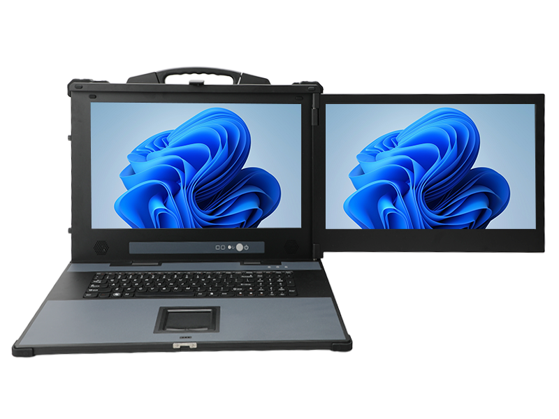 下翻雙屏加固便攜式計算機,戶外防塵工業(yè)現(xiàn)場運維主機,野外數(shù)據(jù)采集電腦,DTG-1427ZD-JH420MA